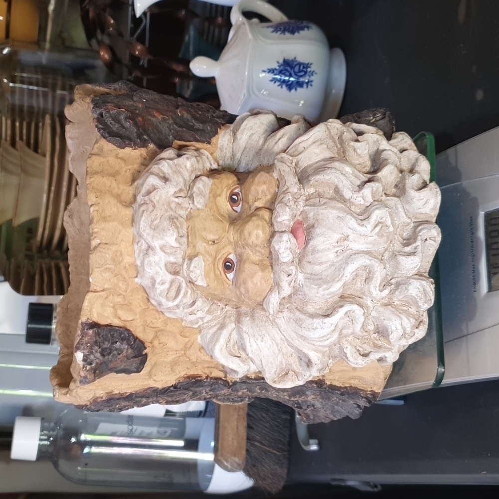 💜 Santa planter rustic distressed vintage retro style Christmas decor